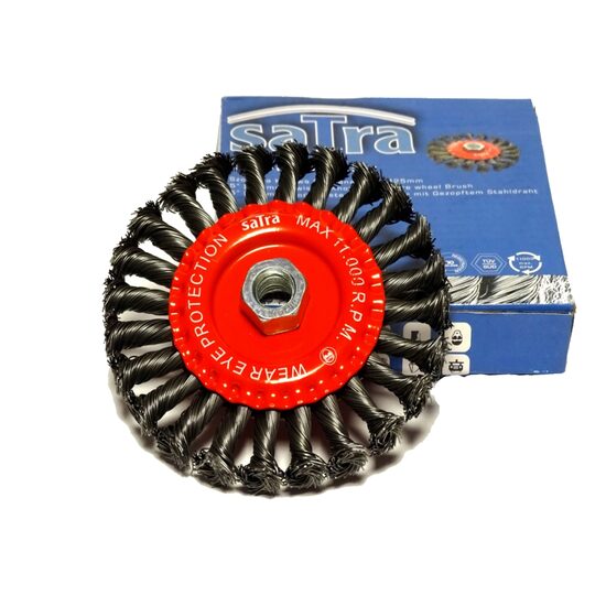 Perie circulara din sarma pentru polizor unghiular, 100 mm, M14, Satra