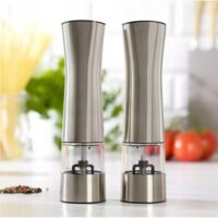 Set 2 rasnite electrice pentru sare si piper, gri, Klausberg