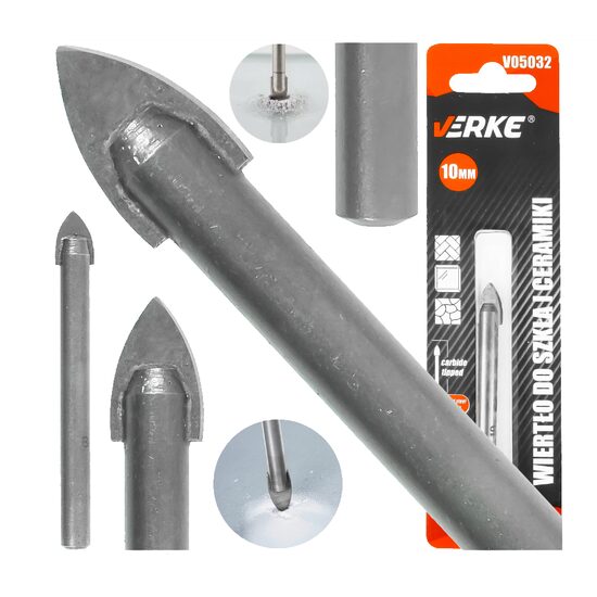 Burghiu pentru sticla si ceramica 10 mm, Verke