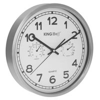 Ceas de perete, cu fundal alb, inox, Ø30cm, Kinghoff