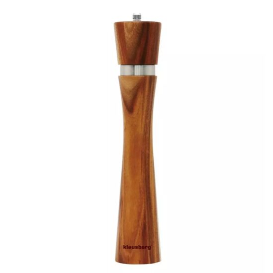 Rasnita din lemn masiv manuala pentru sare si piper, 31.5 cm, Klausberg