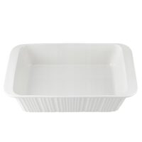 Vas termorezistent din ceramica dreptunghilar pentru cuptor, 34 x 23 x 7 cm, capacitate 3 litri, alb, Satia Florina