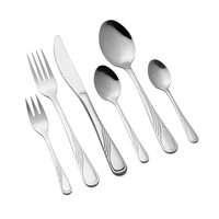 Set tacamuri pentru bucatarie din inox, design modern, 6 persoane, 36 piese, argintiu, Florina