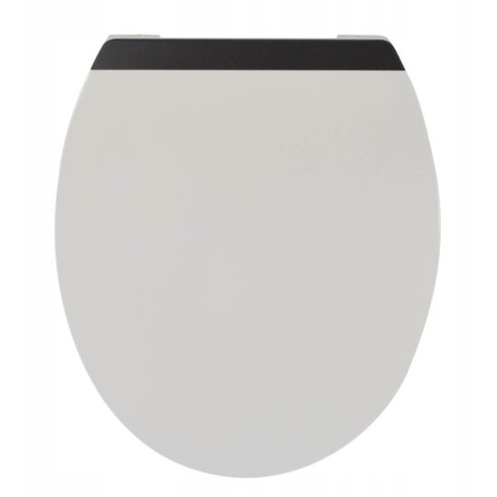 Capac de WC alb-negru, inchidere silentioasa, duroplast, 37,5x42 cm,model 203, Sepio