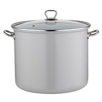 Oala din inox emailat lucios, cu capac, gri, 14l-28cm, Florina