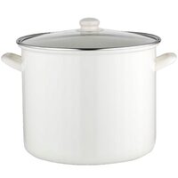 Oala cu capac, din inox emailat, alba, 14l, 28cm, Florina