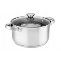 Oala din inox, cu capac de sticla, 16cm, 1.6l, Florina