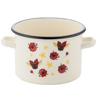 Oala din otel emailat alb, 22cm, 6l, Ladybird, Florina