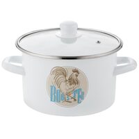 Oala Kogut, otel emailat alb, 22cm-5.3l, Florina