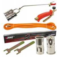 Arzator universal cu duza dubla, pentru ardere si incalzire, furtun 3m, Verke