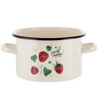 Oala din otel emailat lucios, crem, 16cm, 2l, Malina, Florina