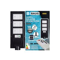 Lampa cu incarcare solara pentru exterior, proiector 800 W 1320 lm, cu telecomanda, Led, Baug