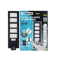 Lampa incarcare solara, pentru exterior, proiector 1800 W 2200 lm, cu telecomanda, Led, Baug