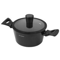 Oala cu capac din aluminiu, invelis antiaderent negru, 24cm, 4.2l, Magnum, Florina