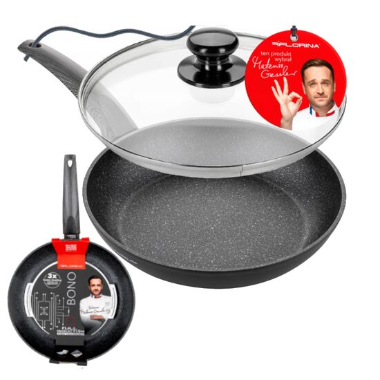 Tigaie din aluminiu 20cm, invelis antiaderent, manere din bachelit, Bono, Florina