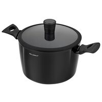 Oala cu capac din aluminiu forjat, strat antiaderent care previne lipirea, manere din bachelit, 24cm-6.5cm, Magnum, Florina