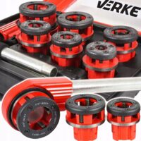 Trusa filetat tevi  1/4", 3/8", 1/2", 3/4", 1", 1-1/4", 6 piese, Verke
