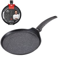 Tigaie de clatite, 25 cm, de marmura, Antiaderent, Inductie, Bono Pancake, neagra, Florina 
