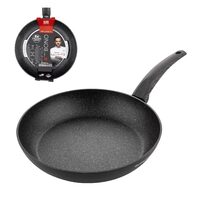 Tigaie din aluminiu, invelis antiaderent, marmorata, 28 cm, neagra, Bono Florina