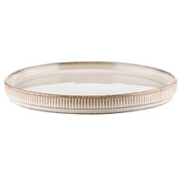 Platou din ceramica, 21 cm, farfurie desert, bej, calitate superioara, Evia Florina