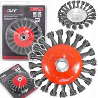 Perie de sarma circulara, cu toroane, otel inoxidabil, 125mm, M14, pentru polizor, Verke