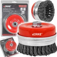 Perie sarma tip cupa, cu toroane, otel, 125mm, M14, pentru polizor, Verke