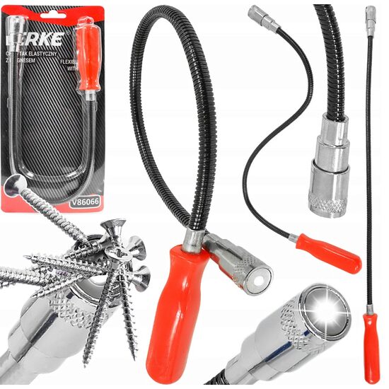Recuperator suruburi, gripper magnetic, flexibil, 55 cm, Led, Verke