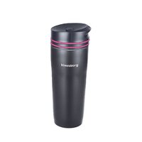 Termos, inox, capacitate 380ml, negru cu linii roz, Klausberg