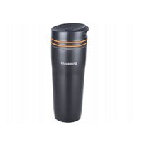 Termos, inox, capacitate 380ml, negru cu linii portocalii, Klausberg