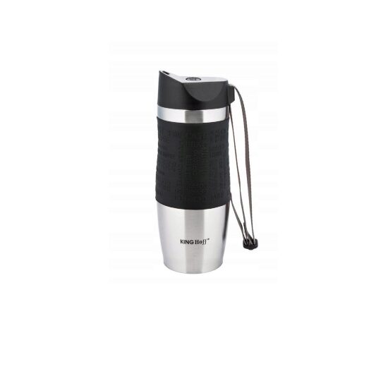 Cana termica din inox, capacitate 380ml, negru, Kinghoff