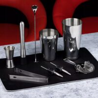 Set de accesorii pentru bar, preparare bauturi, cocktailuri, 9 piese, KingHoff
