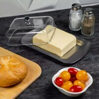 Tava din inox, cu capac transparent, pentru unt, 19x12x7cm, Kinghoff
