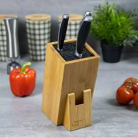 Suport pentru cutite, bambus, 10,5x10,5x25cm, Kinghof