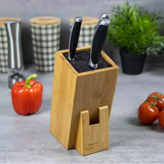 Suport pentru cutite, bambus, 10,5x10,5x25cm, Kinghof