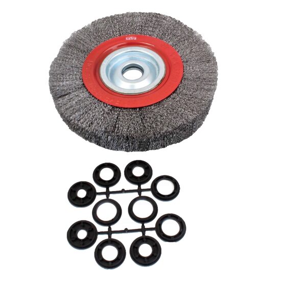 Perie din sarma pentru indepartarea vopselei, ruginei, 150 mm, Satra
