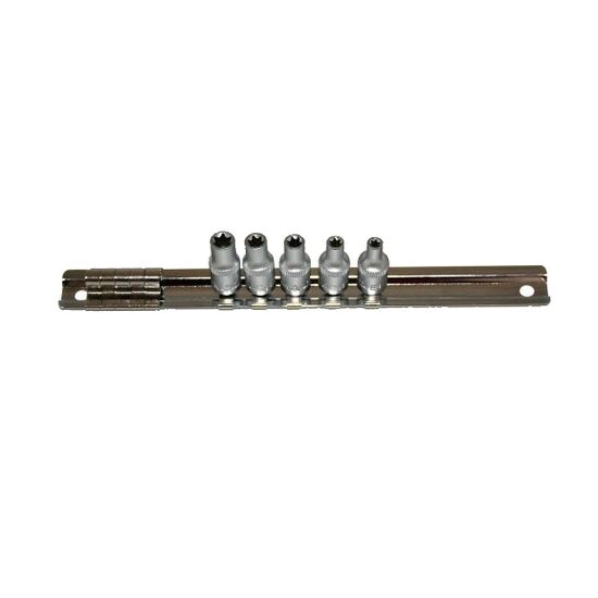 Set chei tubulare, E4-E8, 1/4", 5 piese, Asta