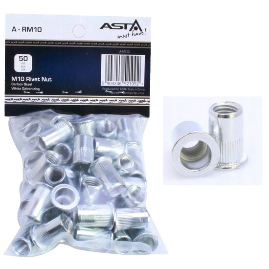 Set piulite nituibile M10, 50 piese, Asta