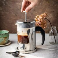 Infuzor pentru ceai si cafea, ceainic 800 ml, pahar sticla, inox, Kinghoff