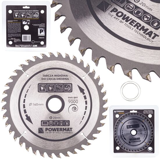 Disc circular pentru lemn, 160 x 20, 40 dinti, vidia, Powermat