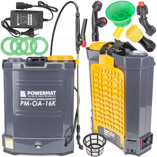 Pulverizator, vermorel de gradina cu acumulator, capacitate 16 litri, Powermat