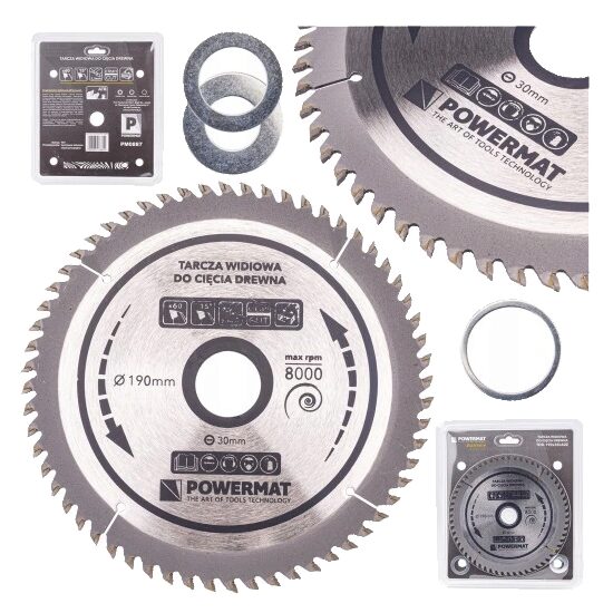 Disc circular pentru lemn, 190 x 30, 60 dinti, vidia, Powermat