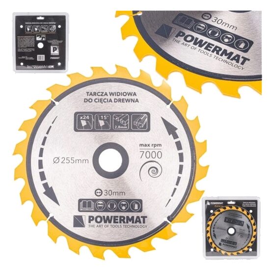 Disc circular pentru lemn, 255 x 30, 24 dinti, vidia, Powermat
