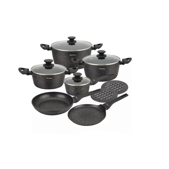  Set oale de aluminiu,  cu capac din sticla, 12 piese, Klausberg