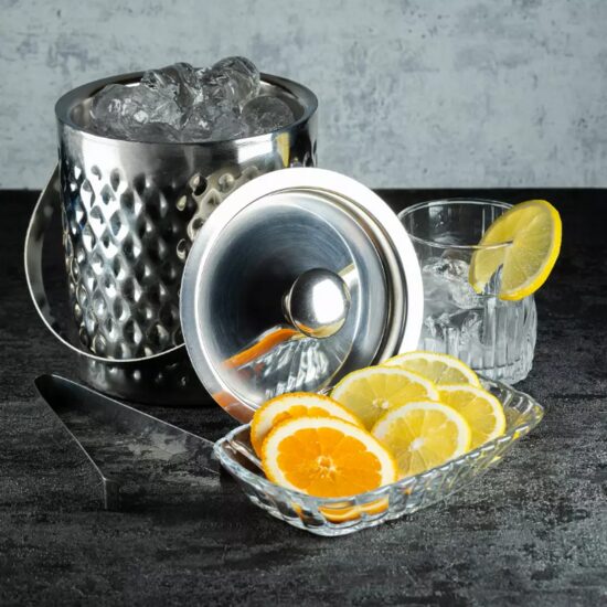 Frapiera pentru gheata, cu perete dublu din inox, 1,5l, cleste, Kinghoff