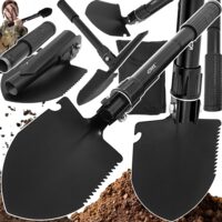 Unealta multifunctionala pliabila 4 in 1, lopata, sapa, târnacop, 41 x 10 cm, neagra, Verke 