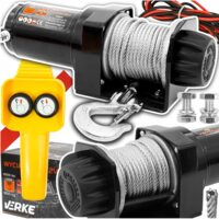  Troliu electric 12 V 110 A, tragere maxima 2000 lb, capacitate ridicare 907 Kg, lungime calbu 12 m, grosime cablu 4.2 mm, Verke