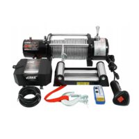 Troliu electric 12 V 130 A , tragere maxima 12000  l, capacitate ridicare 5440 Kg, lungime calbu 24 m, grosime cablu 9.5 mm, Verke