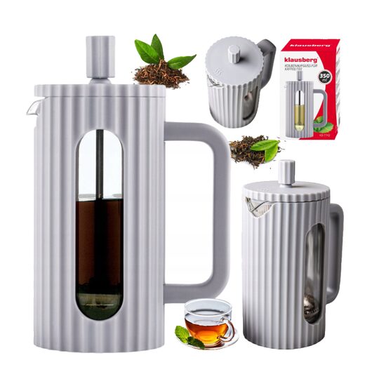  Aparat de cafea/ceai cu presiune de capacitate. 0,35 l, gri, Klausberg