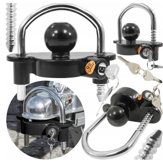 Set antifurt universal cupla remorca rulota lacat cu bila si cheie, Verke