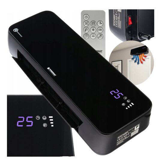 Incalzitor, aeroterma electrica de perete, cu telecomanda, afisaj LCD, 2000 W, Powermat